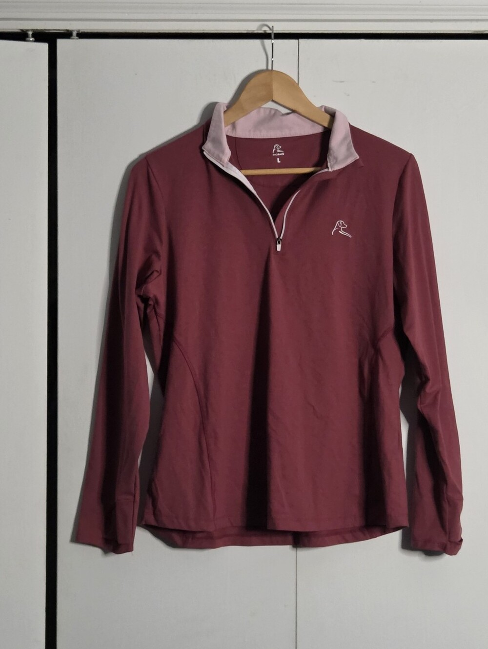 Rhoback Women’s Maroon Quarter-Zip Performance Sweater